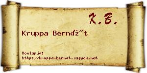 Kruppa Bernát névjegykártya